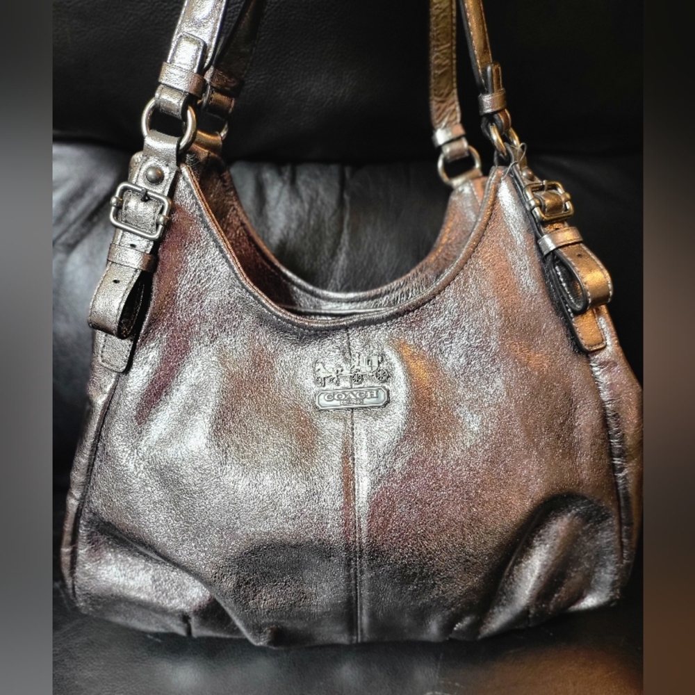 NEW Coach Madison Maggie Shimmering Silver Shoulder Bag Vintage NWOT
